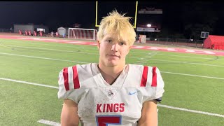 Post Game Interview SR Carson Lindholm Kings RB [upl. by Namijneb]