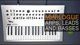 Korg Minilogue Sound Demo Arps Basses and Leads [upl. by Ayikat]