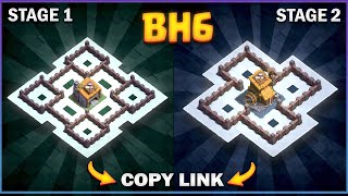 The BEST BH6 TROPHY defense Base 2021 Builder Hall 6 Trophy Base Design with Copy Link  COC [upl. by Santini117]