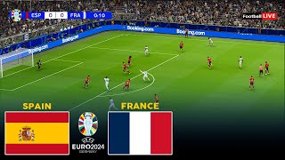 🔴LIVE  SPAIN vs FRANCE  Semifinal UEFA EURO 2024  MATCH LIVE TODAY  REALISTIC PES GAMEPLAY [upl. by Renrut]