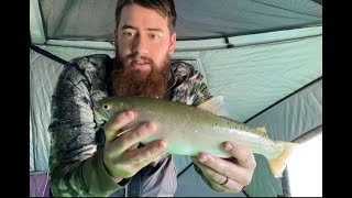 Lake Hattie Ice Fishing Derby Derby prep Giveaway and Fishing [upl. by Cohl955]