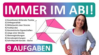 🚀🚀🚀 ZUSAMMENFASSUNG ABI 2025 VEKTOREN  Diese 9 Aufgaben kommen immer im Mathe Abitur dran [upl. by Newmann]