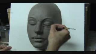 Sculpting a female face in clay Demo how to sculpt a face [upl. by Ydnamron]