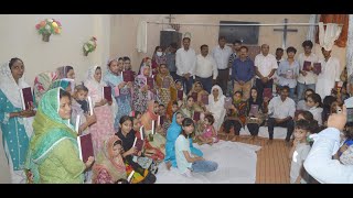 Group video free Holy Bibles distribution in BJM church Walton Road Lahore By Evangelist Javed Alam [upl. by Lleynod]