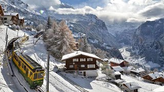 Wengen Lauterbrunnen 4K  The Dream Village of Switzerland  Travel Vlog Walking Tour 4K Video [upl. by Ylloh926]