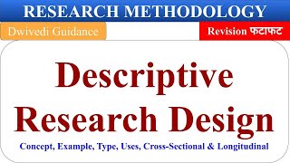 Descriptive Research Design in hindi Descriptive research design type cross sectional longitudinal [upl. by Cyrilla]