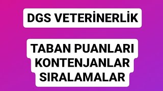 DGS VETERÄ°NERLÄ°K TABAN PUANLARI VE SIRALAMALARI NE OLACAK VETERÄ°NERLÄ°K KONTENJANLARI dgs2024 [upl. by Atilamrac]