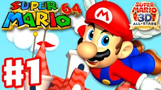 Super Mario 64  Gameplay Walkthrough Part 1  Bobomb Battlefield 100 Super Mario 3D All Stars [upl. by Tearle]