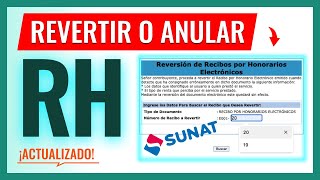 Como REVERTIR o ANULAR un recibo por honorarios electrónico 2024 con pago [upl. by Itsym]