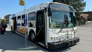 Oakville Transit  Route 24 South Common New Flyer D40LFR 9108 [upl. by Saihttam]