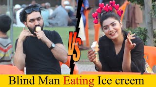 BLIND MAN EATING ICE CREAM AND FLIRTING WITH GIRL PRANK  Part 3  Epic Reaction 😂😂 [upl. by Orelu]