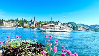 Beautiful sunny day in Luzern Switzerland 🇨🇭 Lucerne  Top Travel Destination [upl. by Gentes]