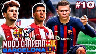 GRIEZMANN amp SUAREZ vs HAALAND en un PARTIDAZO  FIFA 22 Modo Carrera Barcelona 10 [upl. by Aitnom244]