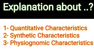 Quantitative characteristic  Synthetic amp Physiognomic characteristics in Urdu  Hindi Lecture  28 [upl. by Niala]