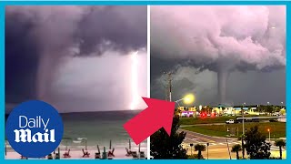 Gigantic waterspout spotted on coast of Destin Florida [upl. by Oregolac822]