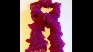 How to Knit Ruffle scarf in 15 minutes  How to Knit Rigoletto ruffle scarf  Knit scarf pattern [upl. by Leon]