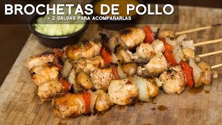 COMO PREPARAR BROCHETAS DE POLLO Y SALSAS PARRILLERAS [upl. by Yelrahs]