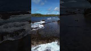 Aerial Spectacle Waves Crashing on Rocks at Inarajan Guam [upl. by Andee]