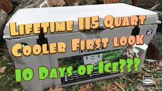 The New Lifetime 115 Quart Cooler First Look Lid Test 197 Cutting board divider Budget Cooler [upl. by Lilak]