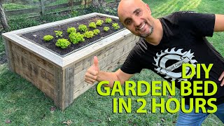 How to Build a Raised Garden Bed from deck boards [upl. by Norahs]