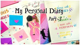 My Personal Diary Part3  Simple way to decorate Diary Pages  Journal Writing  Bullet Journal [upl. by Yenmor637]