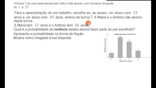 Exame Nacional Matemática 9º Ano 2013  2ª Chamada  Probabilidades e Estatística [upl. by Humph174]