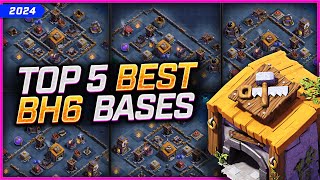 NEW BEST BH6 BASES Stage 12 😍 TOP 5 Builder Hall 6 Base Links for 2024  Clash of Clans [upl. by Barayon635]