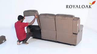 Royaloak Lara Three Seater Recliner in Fabric Installation Video [upl. by Carman]