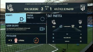 FIFA 22 Modalità Carriera 3 giornata del campionato della Liga Real Sociedad Atletico Madrid [upl. by Airdnekal]