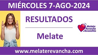 Resultado del sorteo Melate del miercoles 7 de agosto de 2024 [upl. by Ferrell]