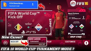 Download Fifa 23 Fifa World Cup Qatar Real Face mod Fifa 16  Offline Android  Carrer mode [upl. by Saffren956]