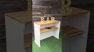 Muebles con palets Barra de Bar Mostrador de recepcion Mostradores con palets Palets [upl. by Enylodnewg]