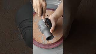 How to carve on a clay vase  fluting shorts ceramic clayvase clay handmade art pottery vase [upl. by Lleinad]