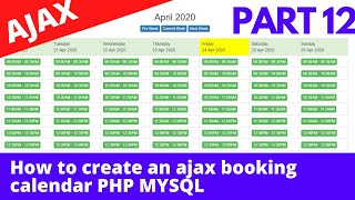 How create an ajax booking calendar in PHP and Mysql and Jquery [upl. by Hazel]