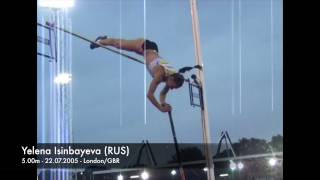 Yelena Isinbayeva RUS  first female 5 meter vault in history [upl. by Nagad]