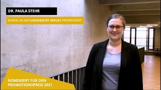 Nominierung für den Promotionspreis 2021 Paula Stehr Universität Erfurt [upl. by Jodi]