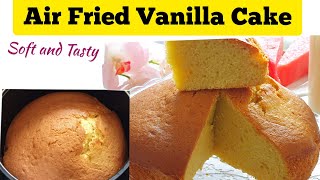 SIMPLE AIR FRYER VANILLA CAKE RECIPES FROM SCRATCHHow To Bake Cake in Air fryer Oven AIR FRIED CAKE [upl. by Pacifica712]