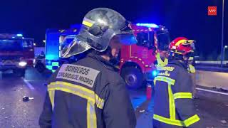 Bomberos y sanitarios explican trágico accidente A6 Las Rozas conductor y 2 muertos 1 policía [upl. by Weixel]