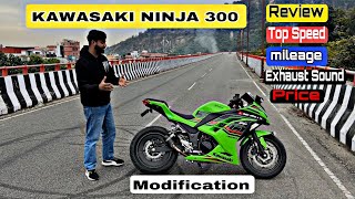 Kawasaki Ninja 300 Fully Modified 🥵 full System exhaust  Review  price in India  so loudest [upl. by Atteuqcaj]