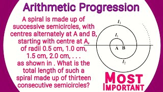 Class10th Ex 53 Q18 Arithmetic Progression  A spiral is made up of successive semicircles [upl. by Aerdnaxela660]