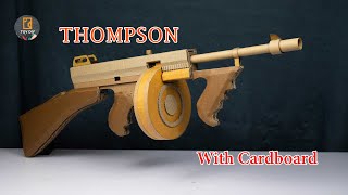 How To Make Machine Gun with Cardboard  Thompson M1928 [upl. by Wixted]