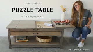 How to Build a Puzzle Table with Built In Board Games [upl. by Latashia76]