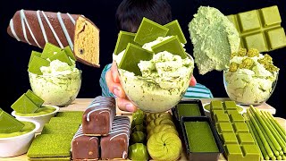 ASMR 말차 디저트파티🟢말차초콜릿 말차푸딩 두바이초코아이스크림 먹방 Green Tea Dessert Green Tea Chocolate Pudding Snacks MuKBang [upl. by Seluj226]