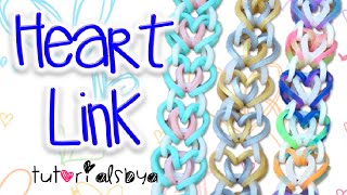 NEW Heart Link Rainbow Loom Bracelet Tutorial  How To [upl. by Carver]