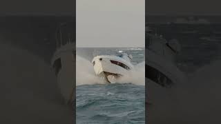 Shaefer yacht struggling with the waves Haulover inlet [upl. by Illah]