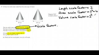 June 2012 Unit 3 Edexcel Higher Q17 Scale Factors [upl. by Damalis942]