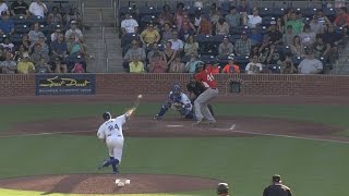 Norfolk Tides hit into triple play [upl. by Kermie]