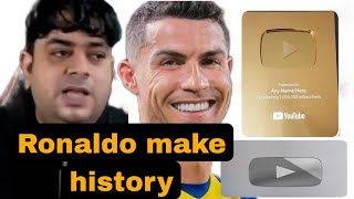 Ronaldo earn golden button in just 22 minutes  Ronaldo debut on YouTube [upl. by Nitsuj]