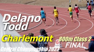 Delano Todd  Charlemont High  Boys 800m FINAL CLass 2  Central Champs FINALS 2023 [upl. by Notsehc328]