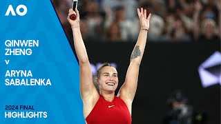 Qinwen Zheng v Aryna Sabalenka Highlights  Australian Open 2024 Final [upl. by Hesper]